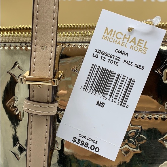 MICHAEL KORS CIARA LG TZ TOTE PALE GOLD 35H9GC6T3Z - Picture 11 of 16